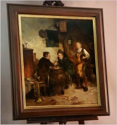 Scena w piwnicy! Gra w Kości ~ Gerhard Dickmeis (1918 - 1978)