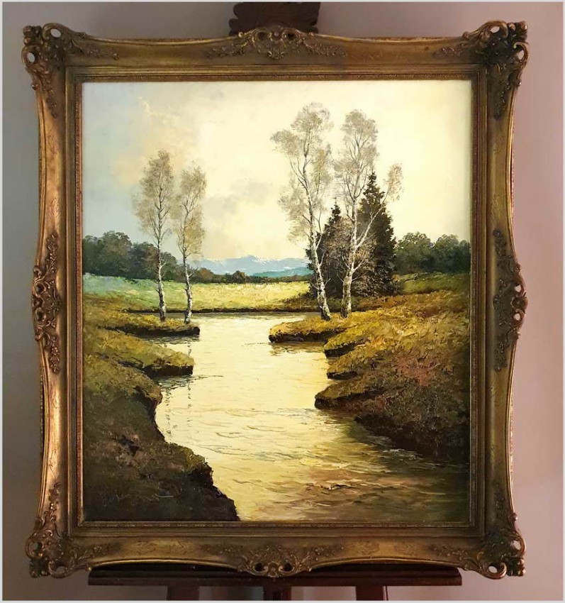 Malarstwo Szpachlowe! Zakole Rzeki - Georg Wegener *1917 