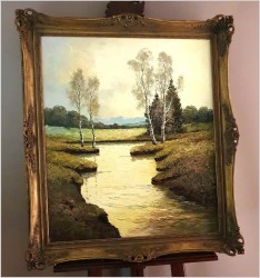 Malarstwo Szpachlowe! Zakole Rzeki - Georg Wegener *1917 