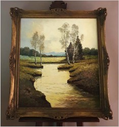 Malarstwo Szpachlowe! Zakole Rzeki - Georg Wegener *1917 