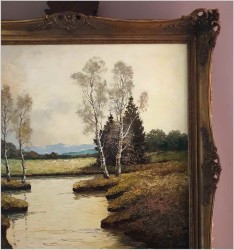 Malarstwo Szpachlowe! Zakole Rzeki - Georg Wegener *1917 