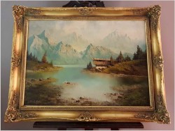 Piękny Romantyzm! Widok na Rozległe Jezioro - Karl Schmidbauer (Österreich 1921-1998)