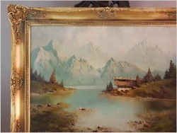 Piękny Romantyzm! Widok na Rozległe Jezioro - Karl Schmidbauer (Österreich 1921-1998)