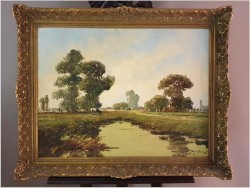 Pejzaż Nadreński z Krowami - Jean Coune (1900-1963) Certyfikat!