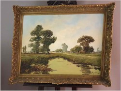 Pejzaż Nadreński z Krowami - Jean Coune (1900-1963) Certyfikat!