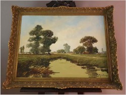 Pejzaż Nadreński z Krowami - Jean Coune (1900-1963) Certyfikat!