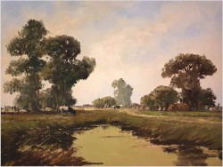 Pejzaż Nadreński z Krowami - Jean Coune (1900-1963) Certyfikat!