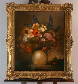 Kompozycja Kwiatowa w Wazonie - Sygn. Koll ( Germany XXw.)