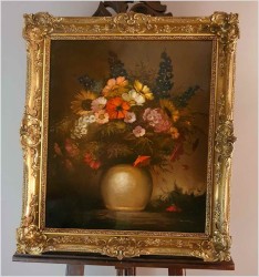 Kompozycja Kwiatowa w Wazonie - Sygn. Koll ( Germany XXw.)