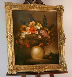 Kompozycja Kwiatowa w Wazonie - Sygn. Koll ( Germany XXw.)