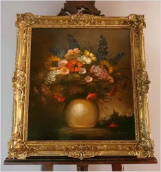 Kompozycja Kwiatowa w Wazonie - Sygn. Koll ( Germany XXw.)