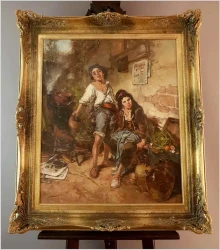 Polecamy Arcydzieło Aukcyjne! Dziewczyna i Chłopak - Dickmeis Gerhard (1918 - 1978)