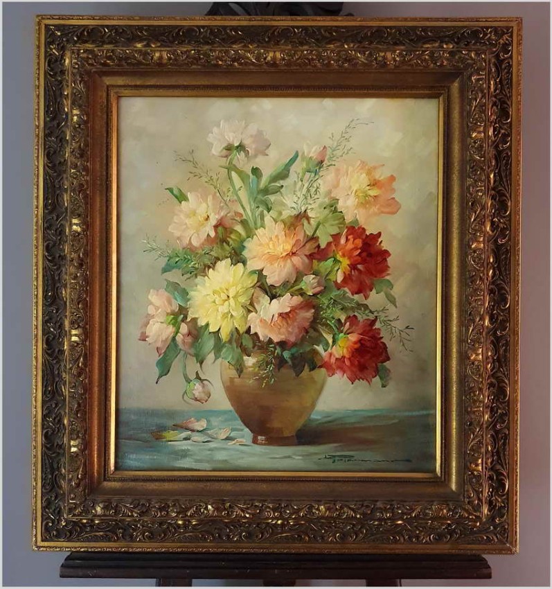 Piękne Dalie w Wazonie - Hedwig Petermann *1877