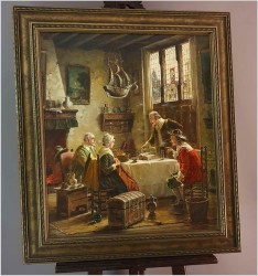 Malarstwo Dawnych Mistrzów! Rozmowa przy Stole - Oryg. Hein Van Doren (1930r Düsseldorf)