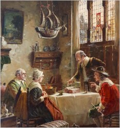 Malarstwo Dawnych Mistrzów! Rozmowa przy Stole - Oryg. Hein Van Doren (1930r Düsseldorf)