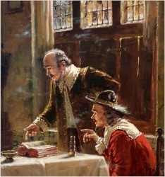 Malarstwo Dawnych Mistrzów! Rozmowa przy Stole - Oryg. Hein Van Doren (1930r Düsseldorf)