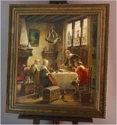 Malarstwo Dawnych Mistrzów! Rozmowa przy Stole - Oryg. Hein Van Doren (1930r Düsseldorf)