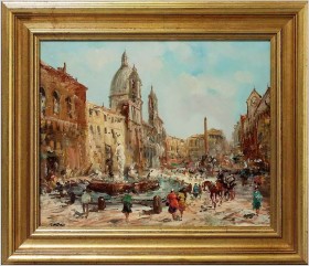 Roma! Piazza Navona  - Antonio Medros (Italy XXw.)