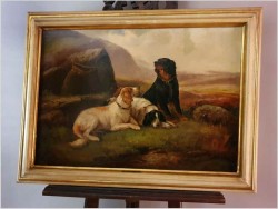 Psy na tle Szkockiego Krajobrazu - Robert Cleminson (1864 - 1903)