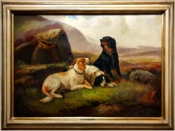 Psy na tle Szkockiego Krajobrazu - Robert Cleminson (1864 - 1903)