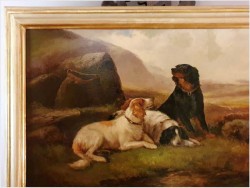 Psy na tle Szkockiego Krajobrazu - Robert Cleminson (1864 - 1903)