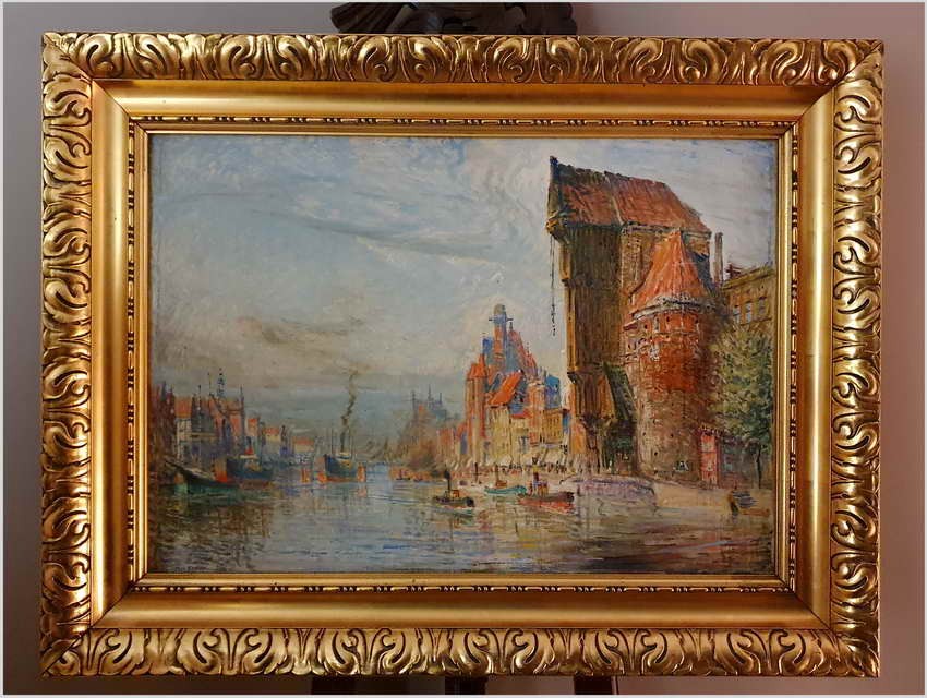 Żuraw Gdański od strony Motławy - Theodor Urtnowski (Toruń 1881-1963 Akwizgran)