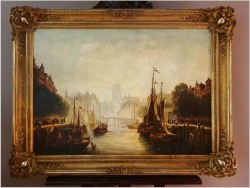 Malarstwo Aukcyjne! Nabrzeże Portowe - Ziller Leopold (1859-1910)