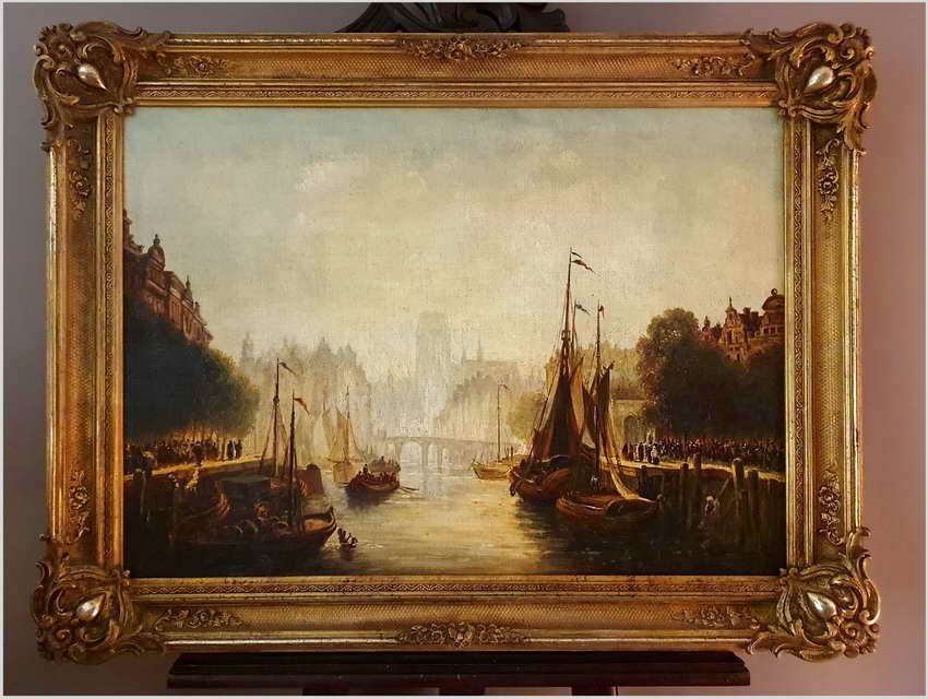 Malarstwo Aukcyjne! Nabrzeże Portowe - Ziller Leopold (1859-1910)