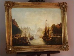 Malarstwo Aukcyjne! Nabrzeże Portowe - Ziller Leopold (1859-1910)