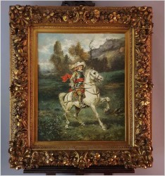 Portret Muszkietera na Białym Koniu - Wilhelm Carl Räuber (1849-1926)