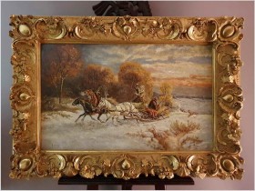 Pałacowa Rama! Atak Wilków na Trojkę - J.Orloff (Russian XIXw.)