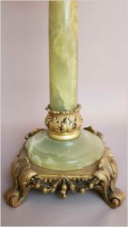 Pałacowa kolumnowa lampa naftowa z onyx - Si Gladiator Paris XIXw.