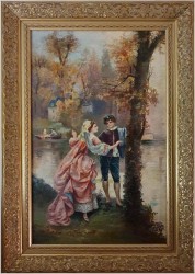 Polecamy Komplet! Para Starych Obrazów w Stylu Rokoko z Francji XXw.