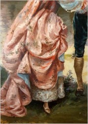 Polecamy Komplet! Para Starych Obrazów w Stylu Rokoko z Francji XXw.