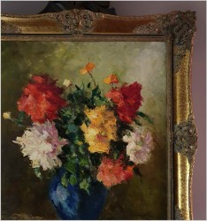 Kwiaty w niebieskim wazonie - István Megyery (1898 Hungary - 1972 Vienna)