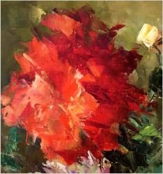 Kwiaty w niebieskim wazonie - István Megyery (1898 Hungary - 1972 Vienna)