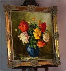 Kwiaty w niebieskim wazonie - István Megyery (1898 Hungary - 1972 Vienna)