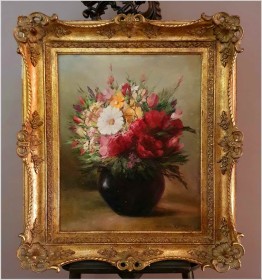 Wspaniały Bukiet Kwiatów w Wazonie - Prof. Hans Rupprecht XXw.