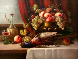 Martwa Natura z Owocami i Bażantem - Richard Rau ( Berlin ok.1930r)