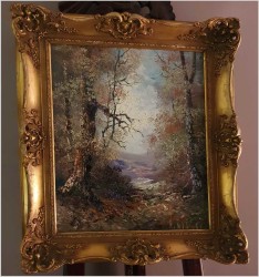 Technika Szpachlowa! Tajemniczy Pejzaż leśny - H. Nilsen *1908