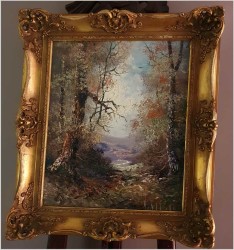 Technika Szpachlowa! Tajemniczy Pejzaż leśny - H. Nilsen *1908