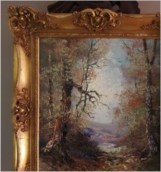 Technika Szpachlowa! Tajemniczy Pejzaż leśny - H. Nilsen *1908