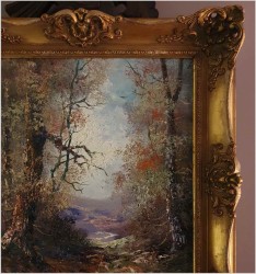 Technika Szpachlowa! Tajemniczy Pejzaż leśny - H. Nilsen *1908