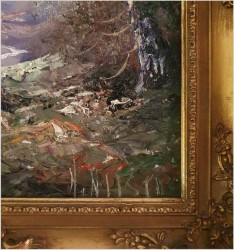 Technika Szpachlowa! Tajemniczy Pejzaż leśny - H. Nilsen *1908