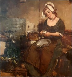 Gosposia podczas prac kuchennych - Dickmeis Gerhard (1918 -1978)