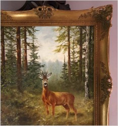 Malarstwo myśliwskie! Kozioł sarny - oryg. Georg Majewicz (1897-1965)