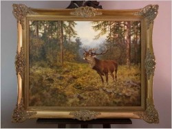 Myślistwo! Jeleń na rykowisku - oryg. Georg Majewicz (1897-1965)