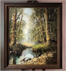 Godny polecenia! Tajemniczy las - (Technika szpachlowa) Niemcy XXw.