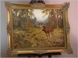 Myślistwo! Jeleń na rykowisku - oryg. Georg Majewicz (1897-1965)