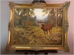 Myślistwo! Jeleń na rykowisku - oryg. Georg Majewicz (1897-1965)